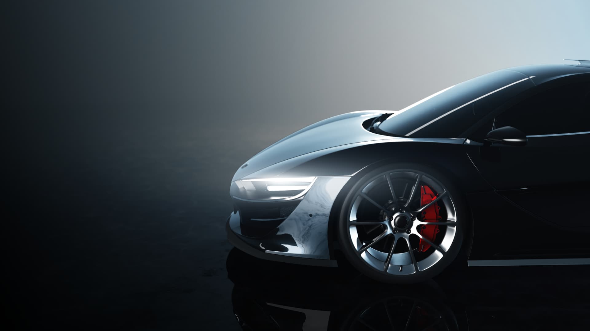 Professionally detailed black sports car